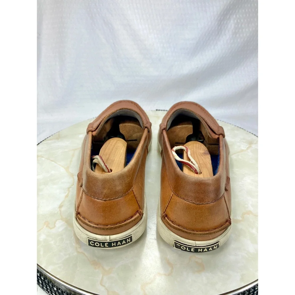 Cole Haan Grand OS Leather Penny Loafers Mens 8 Tan Office Preppy Slip On Shoes